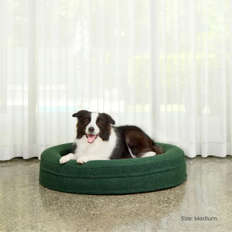 Bouclé Round Bed Cover - Forest Green - Image 3