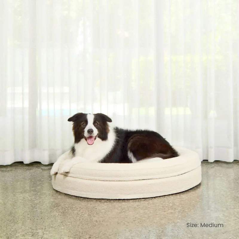 Bouclé Round Bed Cover - Ivory - Image 3