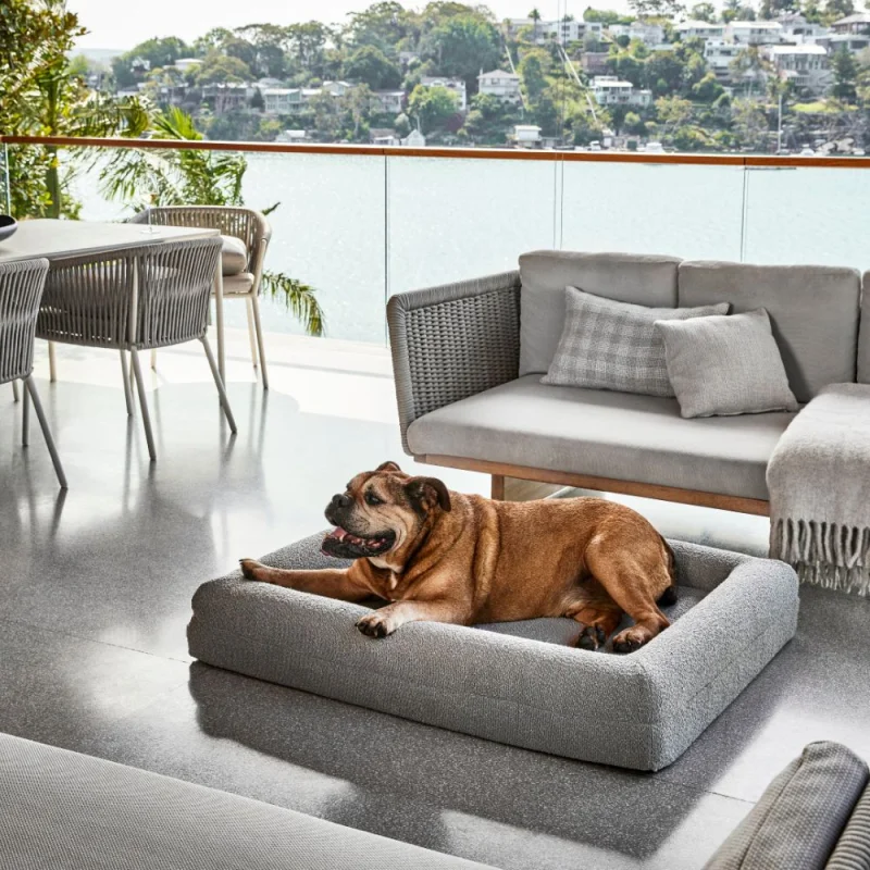 Memory Foam Dog Bed - Bouclé Pebble - Image 2
