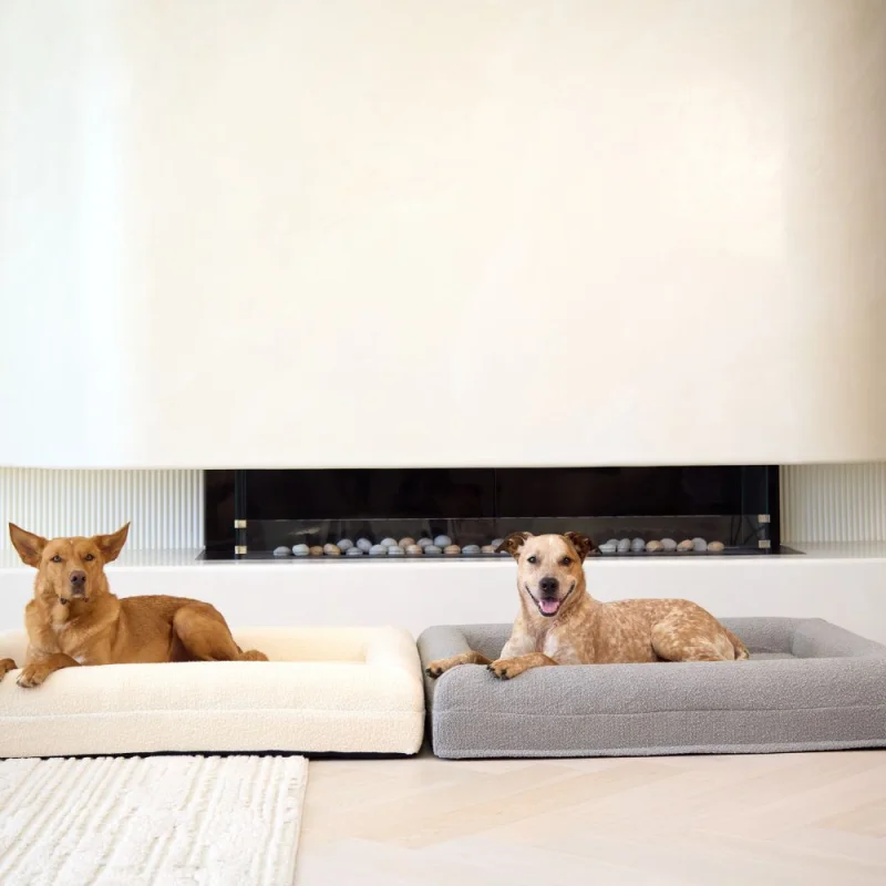 Memory Foam Dog Bed - Bouclé Pebble - Image 7