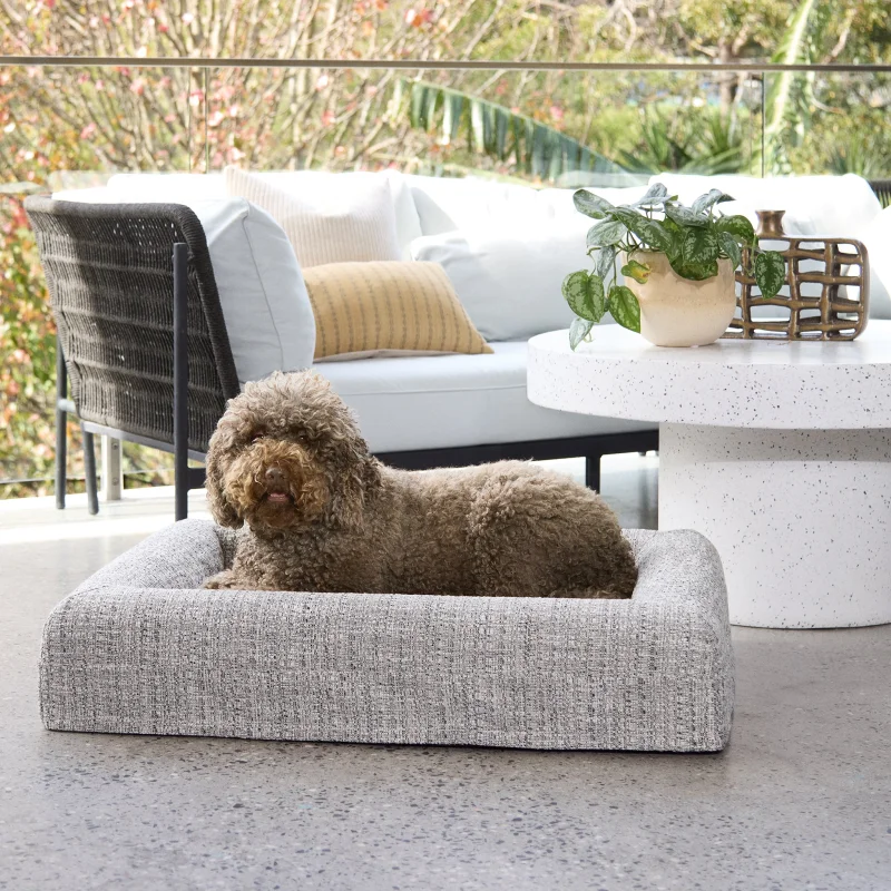Memory Foam Dog Bed - Bouclé Speckle Mono - Image 2